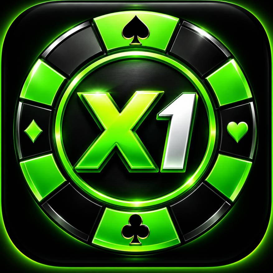 X1 Game Download 2026 logo featuring a premium neon green and black gaming chip design with a bold X1 symbol, glowing effects, and a modern online gaming theme.